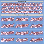 Custom Light Blue Baseball Jersey - Authentic Fade Design in White and Red Colors Custom Light Blue White-Red Authentic Fade - Image 4