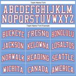 Light Blue Red White Custom Throwback Basketball Jersey - Authentic Design Custom Light Blue White-Red Authentic Throwback - Image 3