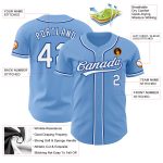 Light Blue White-Royal Baseball Jersey - Custom Authentic Design Custom Light Blue White-Royal Authentic Baseball Jersey - Image 3