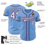Authentic Custom Light Blue White Royal Red Baseball Jersey Custom Light Blue White Royal-Red Authentic Baseball Jersey - Image 3