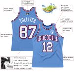 Light Blue White Royal Red Basketball Jersey - Custom Authentic Throwback Style Custom Light Blue White Royal-Red Authentic - Image 2