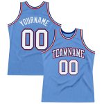 Light Blue White Royal Red Basketball Jersey - Custom Authentic Throwback Style Custom Light Blue White Royal-Red Authentic