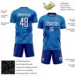 Light Blue White-Royal Sublimation Soccer Jersey - Custom Uniform for Team Sports Custom Light Blue White-Royal Sublimation - Image 3