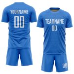 Custom Light Blue White Soccer Jersey - Personalized Sublimation Uniform Custom Light Blue White Sublimation Soccer Uniform - Image 2