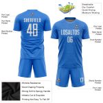 Custom Light Blue White Soccer Jersey - Personalized Sublimation Uniform Custom Light Blue White Sublimation Soccer Uniform - Image 3