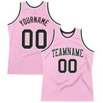 Light Pink Black White Basketball Jersey Custom Authentic Throwback Design Custom Light Pink Black-White Authentic Throwback