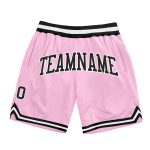 Light Pink Black White Throwback Basketball Shorts - Custom Design Custom Light Pink Black-White Authentic Throwback Basketball