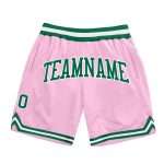 Light Pink Green White Authentic Throwback Basketball Shorts Custom Design Custom Light Pink Kelly Green-White Authentic