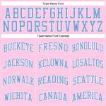 Custom Light Pink Blue-White Basketball Jersey Authentic Throwback Design Custom Light Pink Light Blue-White Authentic Throwback - Image 3