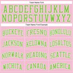 Light Pink Neon Green Authentic Throwback Basketball Jersey - Custom Design Custom Light Pink Neon Green-White Authentic - Image 3