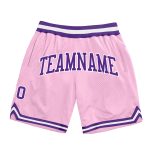 Light Pink Purple-White Throwback Basketball Shorts - Custom Authentic Design Custom Light Pink Purple-White Authentic Throwback
