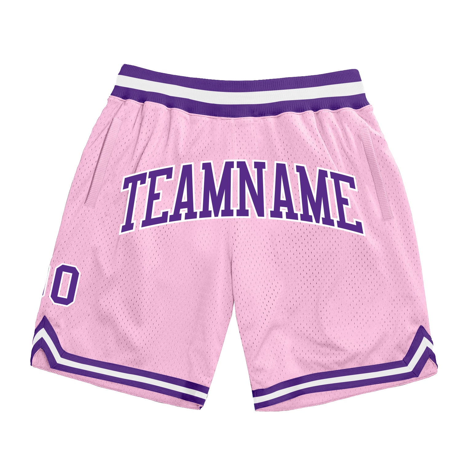 Light Pink Purple-White Throwback Basketball Shorts - Custom Authentic Design Custom Light Pink Purple-White Authentic Throwback