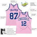 Light Pink Royal-White Throwback Basketball Jersey - Custom Authentic Design Custom Light Pink Royal-White Authentic Throwback - Image 2