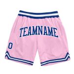 Light Pink Royal-White Throwback Basketball Shorts - Custom Authentic Design Custom Light Pink Royal-White Authentic Throwback