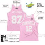 Light Pink White Authentic Basketball Jersey Custom Design Throwback Custom Light Pink White Authentic Throwback Basketball - Image 2