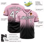 Light Pink Black White Authentic Fade Fashion Baseball Jersey - Custom Design Custom Light Pink White-Black Authentic Fade - Image 2