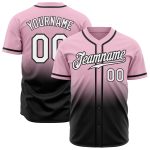 Light Pink Black White Authentic Fade Fashion Baseball Jersey - Custom Design Custom Light Pink White-Black Authentic Fade