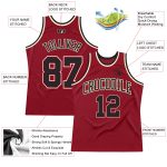 Custom Maroon Black Cream Authentic Basketball Jersey - Retro Throwback Design Custom Maroon Black-Cream Authentic Throwback - Image 2