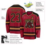 Maroon Black Old Gold Custom Hockey Jersey for Fans and Players Custom Maroon Black-Old Gold Hockey Jersey - Image 3