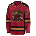 Maroon Black Old Gold Custom Hockey Jersey for Fans and Players Custom Maroon Black-Old Gold Hockey Jersey - Image 2