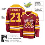 Custom Maroon and Gold Adult Hockey Jersey - Personalized White Team Jersey Custom Maroon Gold-White Hockey Jersey - Image 3