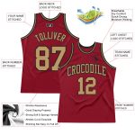 Custom Maroon Old Gold-Black Basketball Jersey | Authentic Throwback Sportswear Custom Maroon Old Gold-Black Authentic Throwback - Image 2
