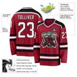 Custom Maroon and Black Hockey Jersey for Men, Women, Kids - Personalized Sports Apparel Custom Maroon White-Black Hockey - Image 3
