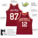 Custom Maroon Orange White Basketball Jersey - Authentic Throwback Style Custom Maroon White-Orange Authentic Throwback Basketball - Image 2