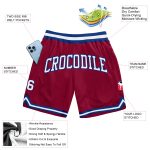 Custom Maroon White-Royal Authentic Basketball Shorts - Stylish Throwback Design Custom Maroon White-Royal Authentic Throwback - Image 2