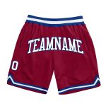 Custom Maroon White-Royal Authentic Basketball Shorts - Stylish Throwback Design Custom Maroon White-Royal Authentic Throwback