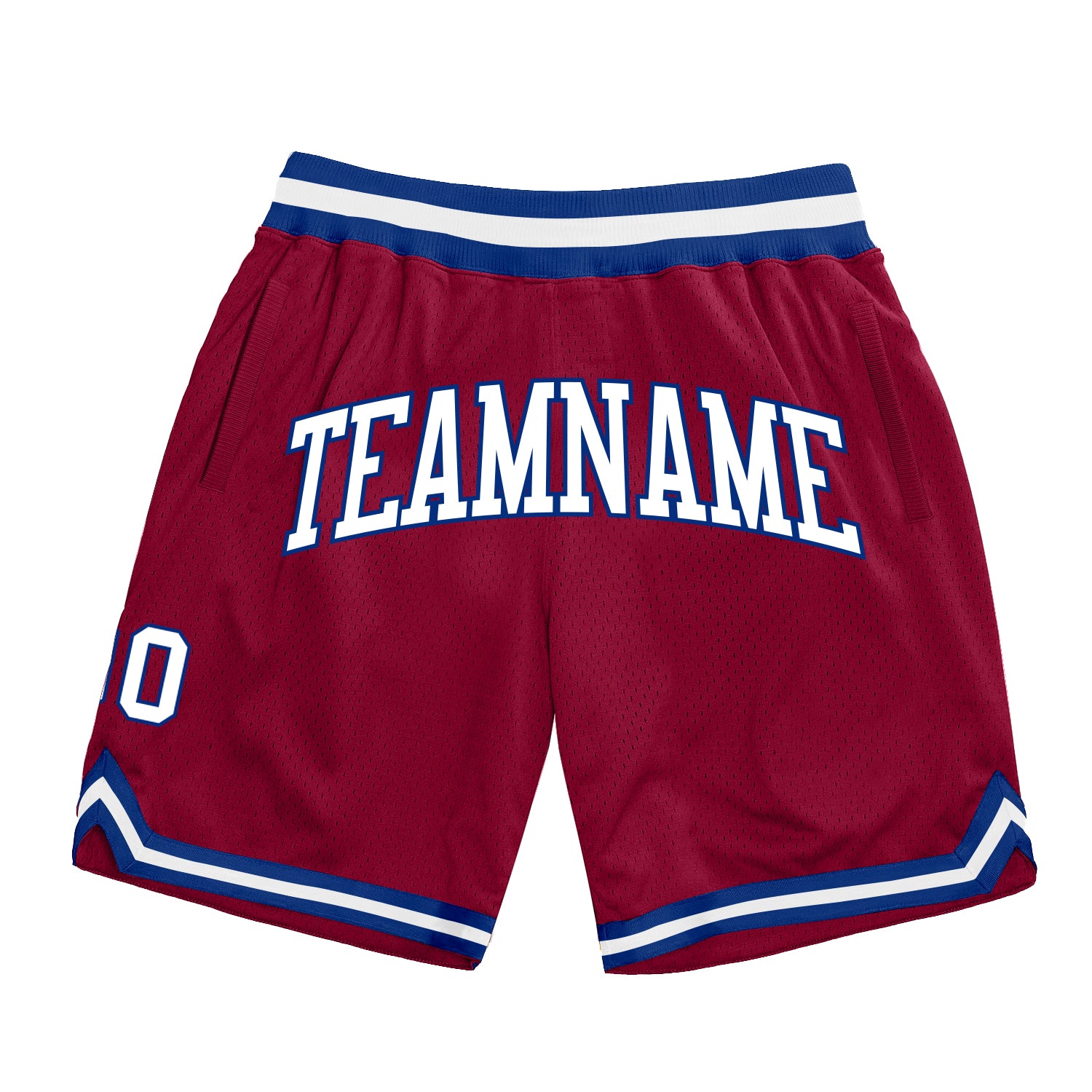 Custom Maroon White-Royal Authentic Basketball Shorts - Stylish Throwback Design Custom Maroon White-Royal Authentic Throwback