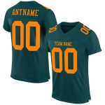 Midnight Green Blaze Orange Custom Mesh Football Jersey Authentic Custom Midnight Green Blaze Orange Mesh Authentic Football