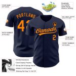 Navy Blaze Orange Custom Authentic Baseball Jersey for Men and Women Custom Navy Blaze Orange-Navy Authentic Baseball Jersey - Image 3