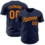 Navy Blaze Orange Custom Authentic Baseball Jersey for Men and Women Custom Navy Blaze Orange-Navy Authentic Baseball Jersey