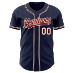 Navy Custom Baseball Jersey Cream-Crimson City Design Authentic MLB Apparel Custom Navy City Cream-Crimson Authentic Baseball - Image 2