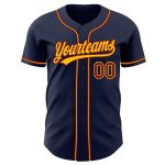 Custom Navy Crimson Gold Baseball Jersey - Authentic Sports Apparel Custom Navy Crimson-Gold Authentic Baseball Jersey - Image 2
