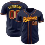 Custom Navy Crimson Gold Baseball Jersey - Authentic Sports Apparel Custom Navy Crimson-Gold Authentic Baseball Jersey
