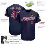 Custom Baseball Jersey - Navy Red White Authentic Team Jersey Custom Navy Crimson-White Authentic Baseball Jersey - Image 3