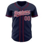 Custom Navy Crimson and White Authentic Baseball Jersey for Men, Style 9733 Custom Navy Crimson-White Authentic Baseball - Image 2