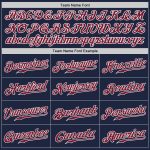 Custom Baseball Jersey - Navy Red White Authentic Team Jersey Custom Navy Crimson-White Authentic Baseball Jersey - Image 4