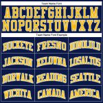 Custom Authentic Basketball Jersey - Navy Gold Light Blue Throwback Design Custom Navy Gold-Light Blue Authentic Throwback - Image 3