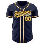 Custom Navy Gold White Baseball Jersey - Authentic Personalized Sports Apparel Custom Navy Gold-White Authentic Baseball - Image 2