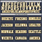 Navy Gold White Custom Authentic Football Jersey - Mesh Design for Comfort Custom Navy Gold-White Mesh Authentic Football - Image 3