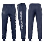 Navy Gray Custom Fleece Sweatpants for Men | Cozy Jogger Style Custom Navy Gray Fleece Jogger Sweatpants