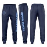 Custom Navy Blue Light Fleece Joggers for Men | Comfortable Sweatpants Custom Navy Light Blue Fleece Jogger Sweatpants