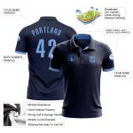 Custom Performance Golf Polo Shirt - Navy Blue and Light Blue Colors Custom Navy Light Blue Performance Golf Polo Shirt - Image 3