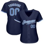 Navy Light Blue White Custom Baseball Jersey - Authentic Team Sports Apparel Custom Navy Light Blue-White Authentic Baseball - Image 2