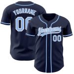 Custom Navy Light Blue White Baseball Jersey - Authentic Style 7263 Custom Navy Light Blue-White Authentic Baseball Jersey
