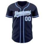 Custom Navy Light Blue White Baseball Jersey - Authentic Style 7263 Custom Navy Light Blue-White Authentic Baseball Jersey - Image 2