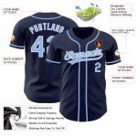 Custom Navy Light Blue White Baseball Jersey - Authentic Style 7263 Custom Navy Light Blue-White Authentic Baseball Jersey - Image 3